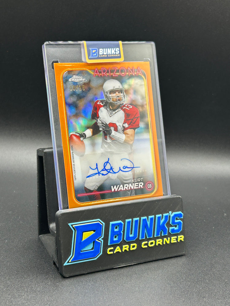2024 Kurt Warner Topps Chrome Orange Refractor Auto 3/25
