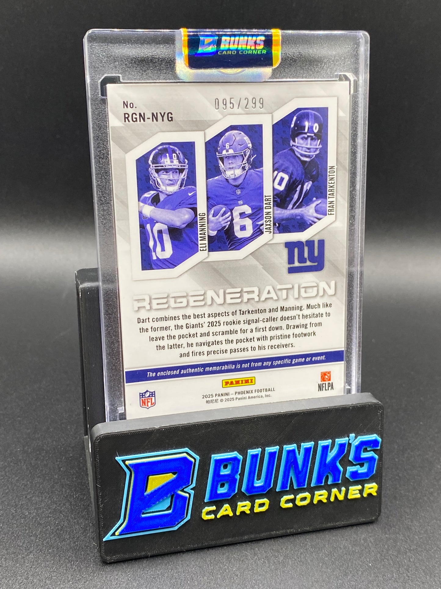 2025 Eli Manning & Jaxson Dart & Fran Tarkenton Patch Regeneration 95/299