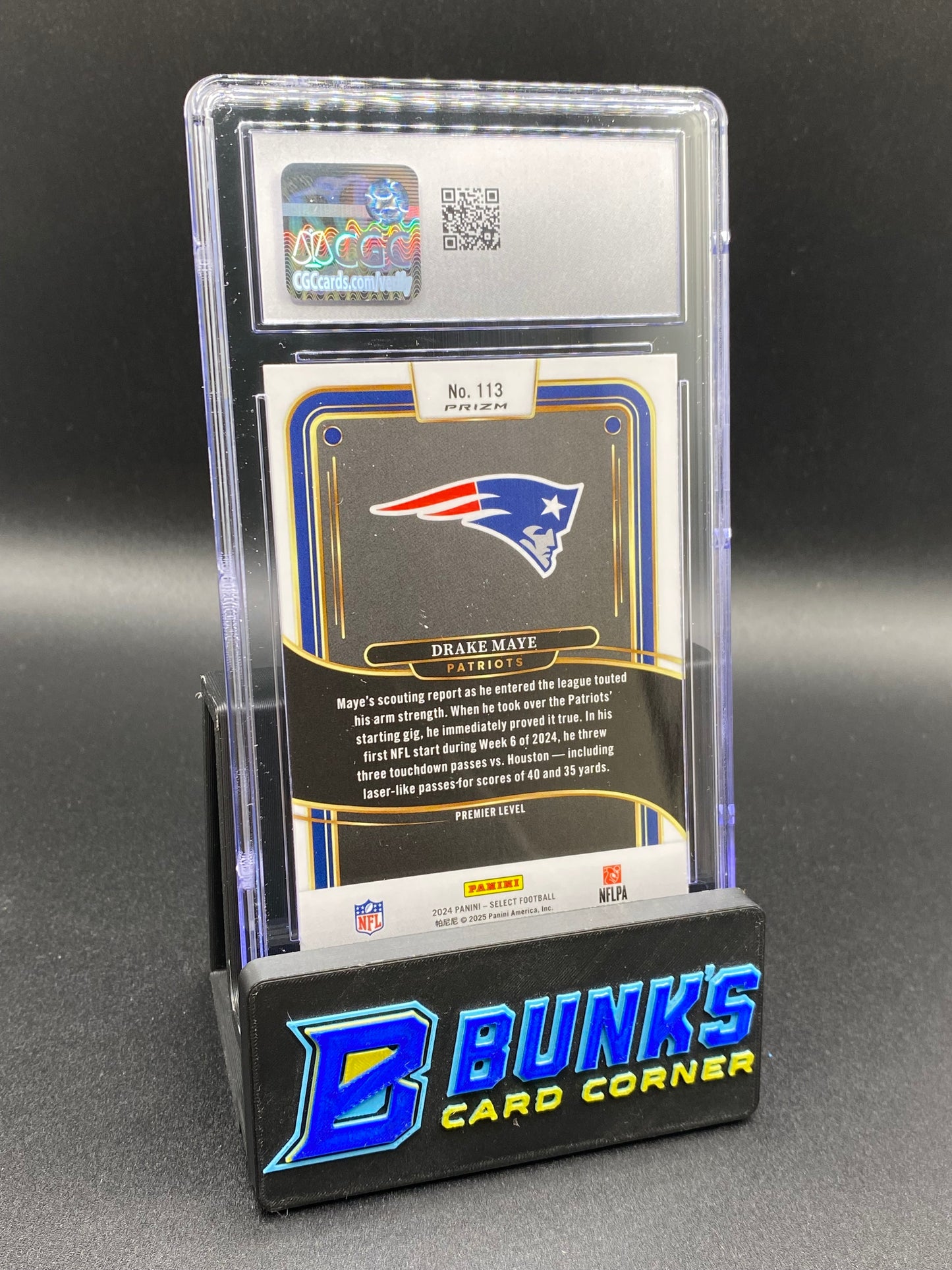 2024 Drake Maye Blue & Red Shock CGC 10