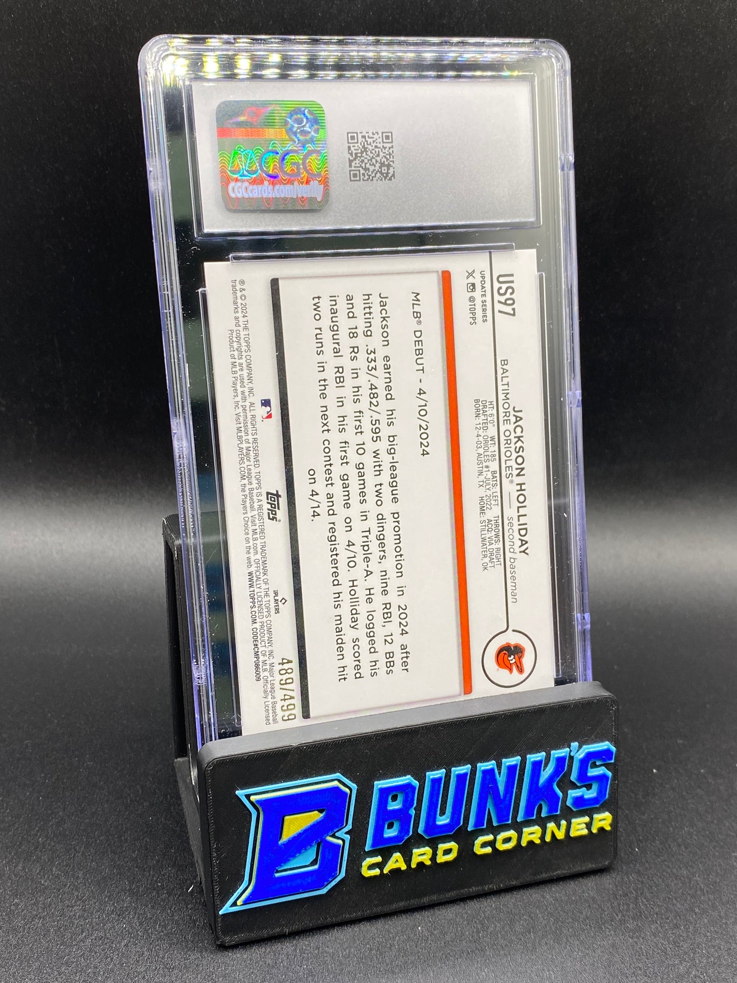 2024 Jackson holliday Green Crackle Foilboard CGC 10 Rc