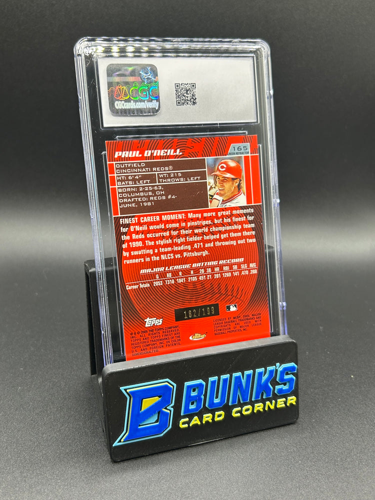2005 Paul O'Neill Topps Finest Green Refractor 182/199 CGC 10