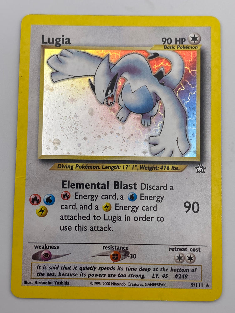 Lugia Holo (Big Swirl) Neo Genesis MP (Top left and Bottom right creases)