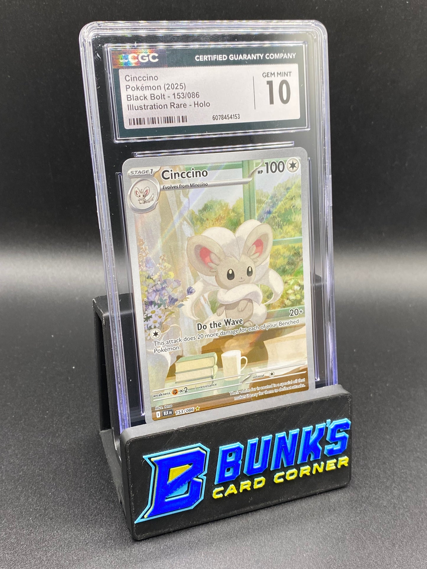 Cinccino Illustration Rare Black Bolt CGC 10