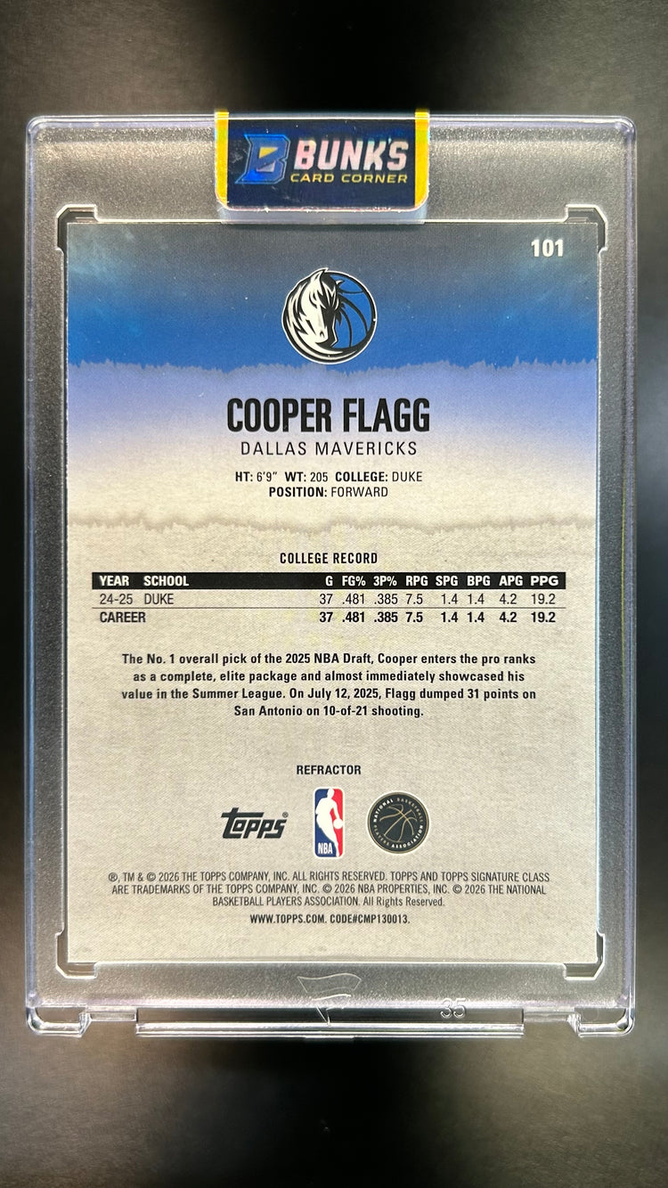 2026 Cooper Flagg Topps Signature Class Refractor Rc