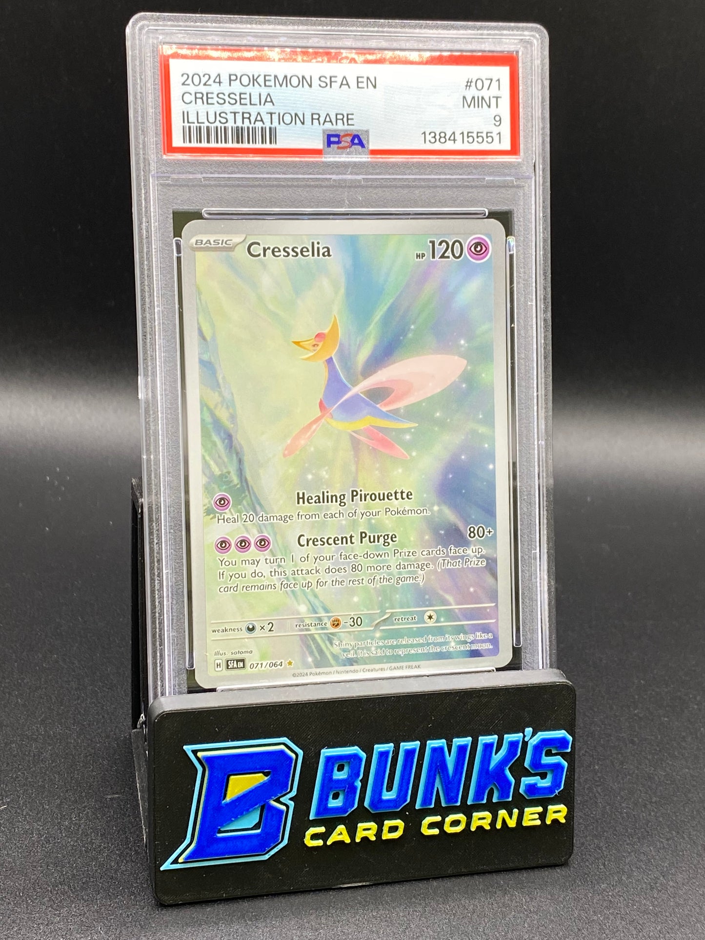 Cresselia Illustration Rare Shrouded Fable PSA 9