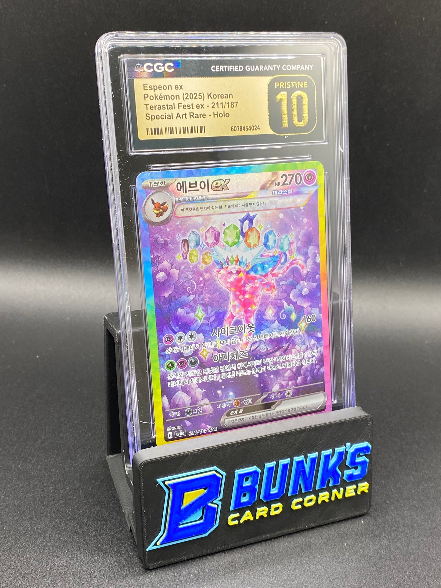 Espeon ex SAR Terastal Fest ex CGC PRISTINE 10 KOREAN