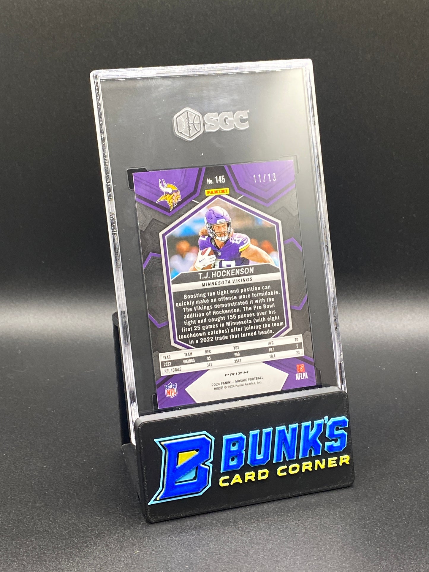 2024 TJ Hockenson Pink Swirl Prizm 11/13