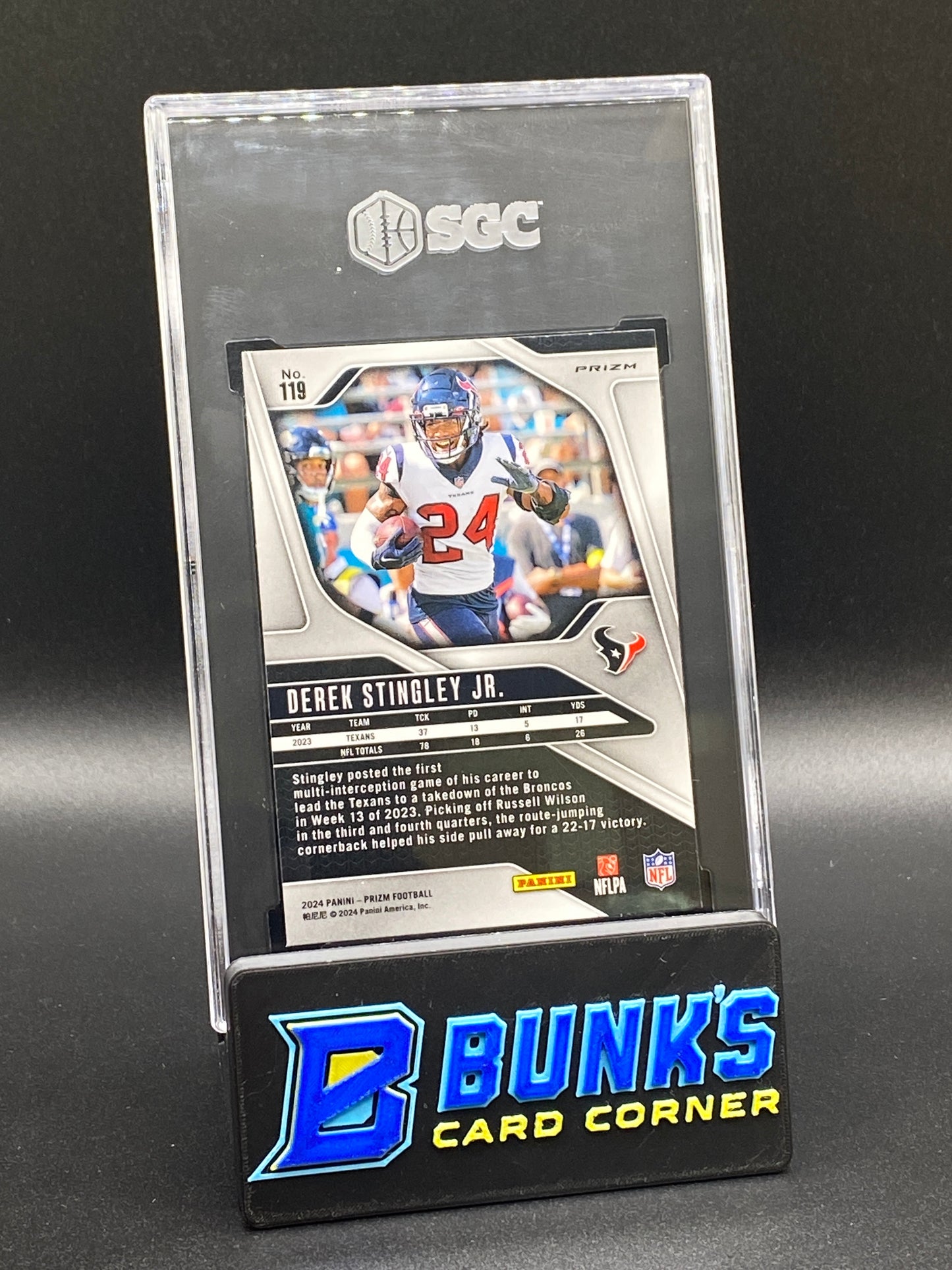 2024 Derek Stingley Jr. Black & Red Checker Prizm