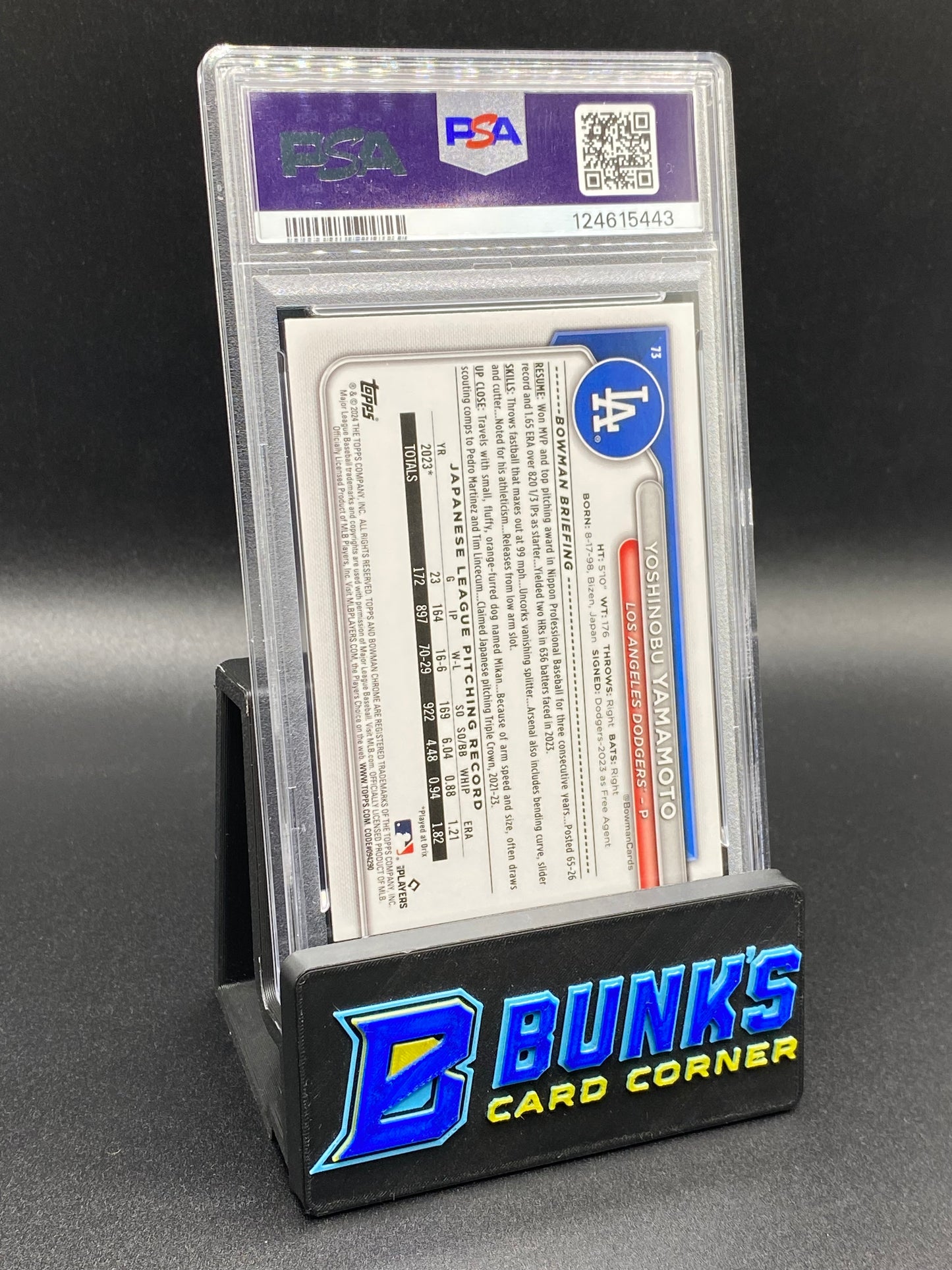 2024 Yoshinobu Yamamoto Blue Ref. 127/150 Rc Color Match PSA 10