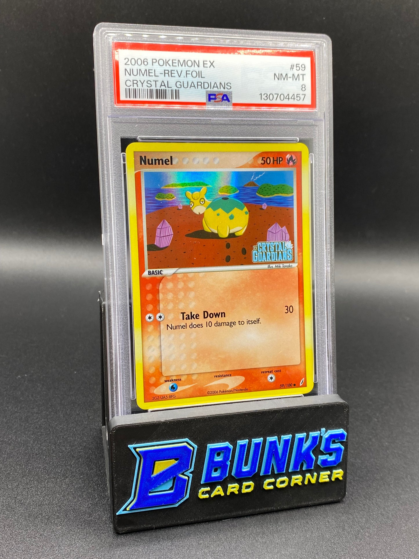 Numel Reverse Holo Crystal Guardians PSA 8