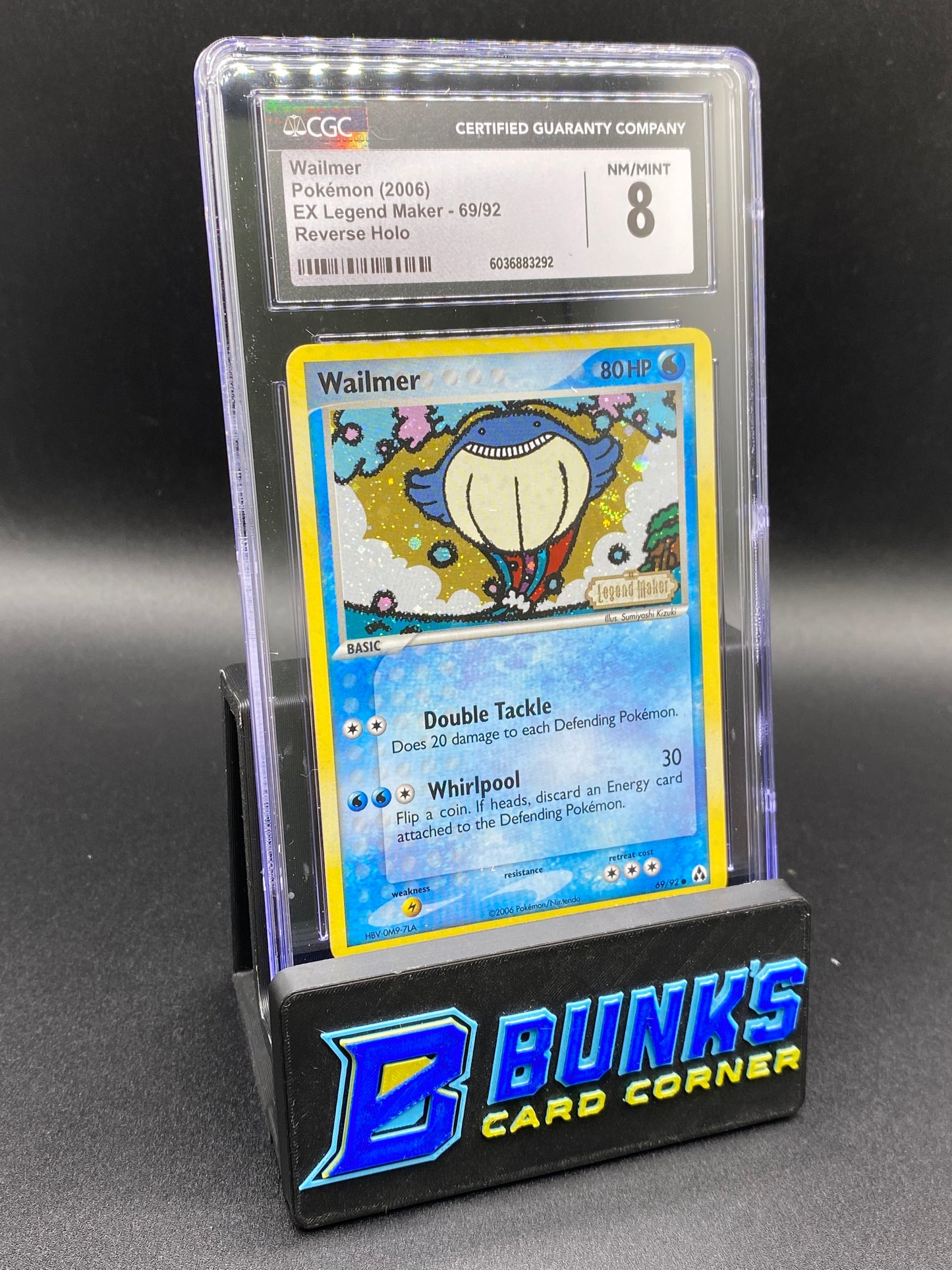 Wailmer Reverse Holo Ex Legend Maker CGC 8