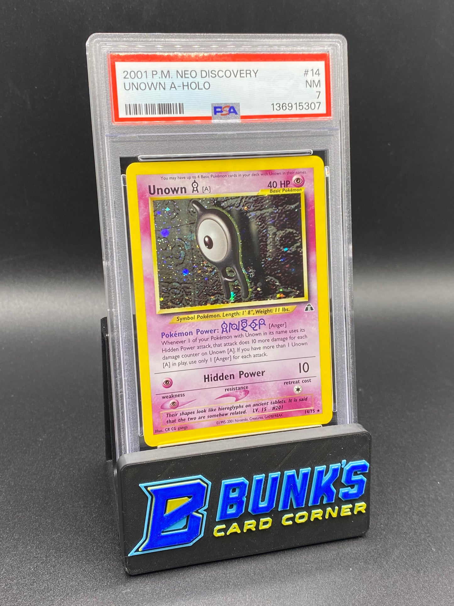 Unown A Holo Neo Discovery PSA 7