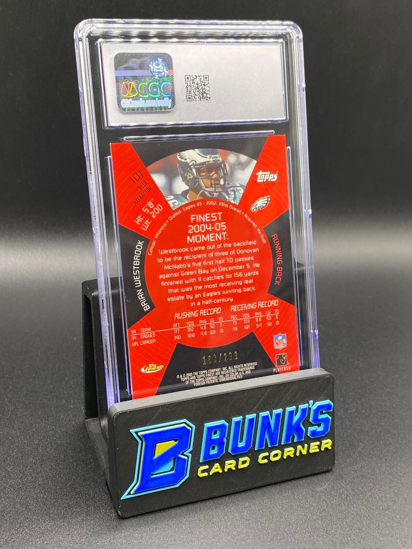 2005 Brian Westbrook Blue Ref. 163/299 CGC 10