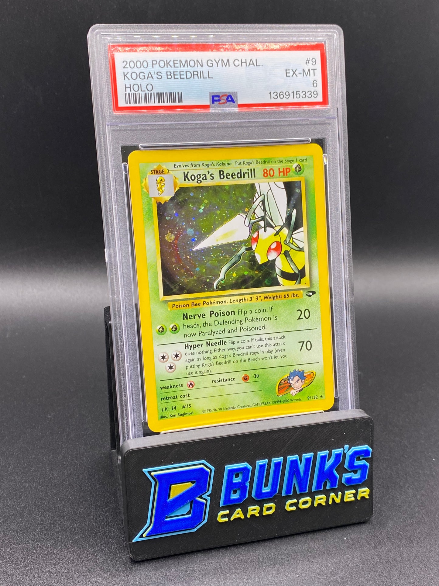 Koga's Beedrill Holo Gym Challenge PSA 6