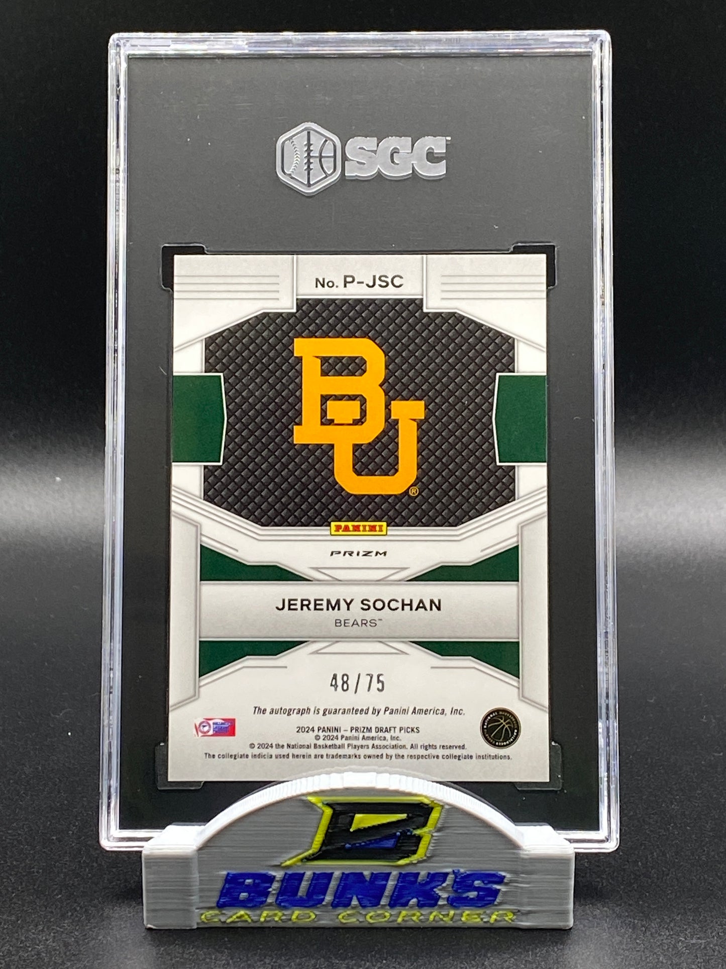 2024-25 Jeremy Sochan AUTOGRAPHED Blue Ice Prizm 48/75 (Box 15)