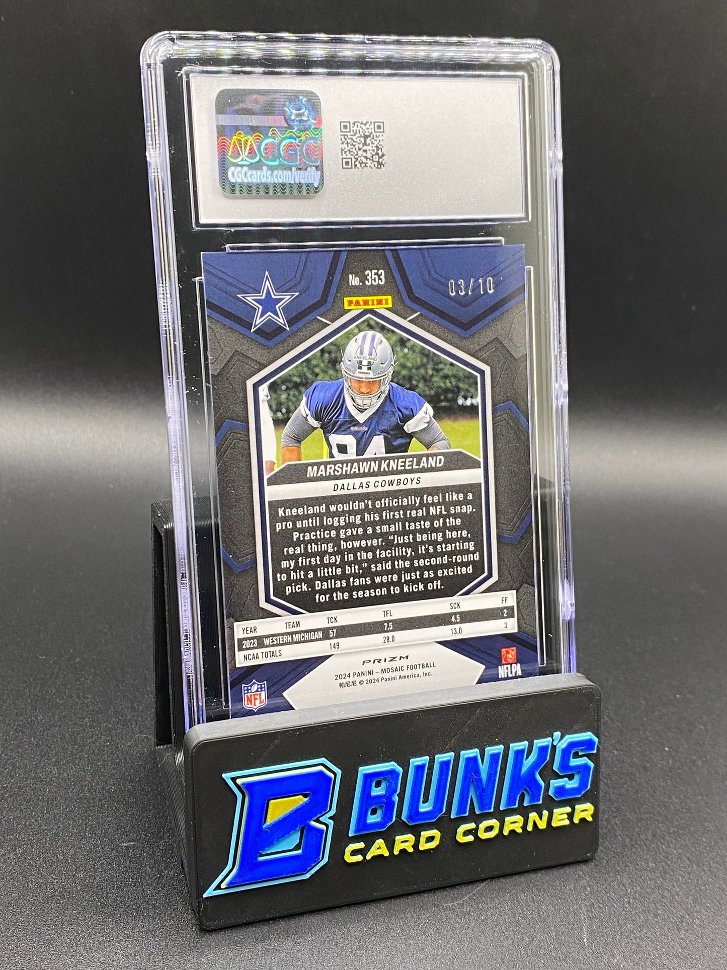 2024 Marshawn Kneeland Green Fluorescent CGC 10 Rc 3/10