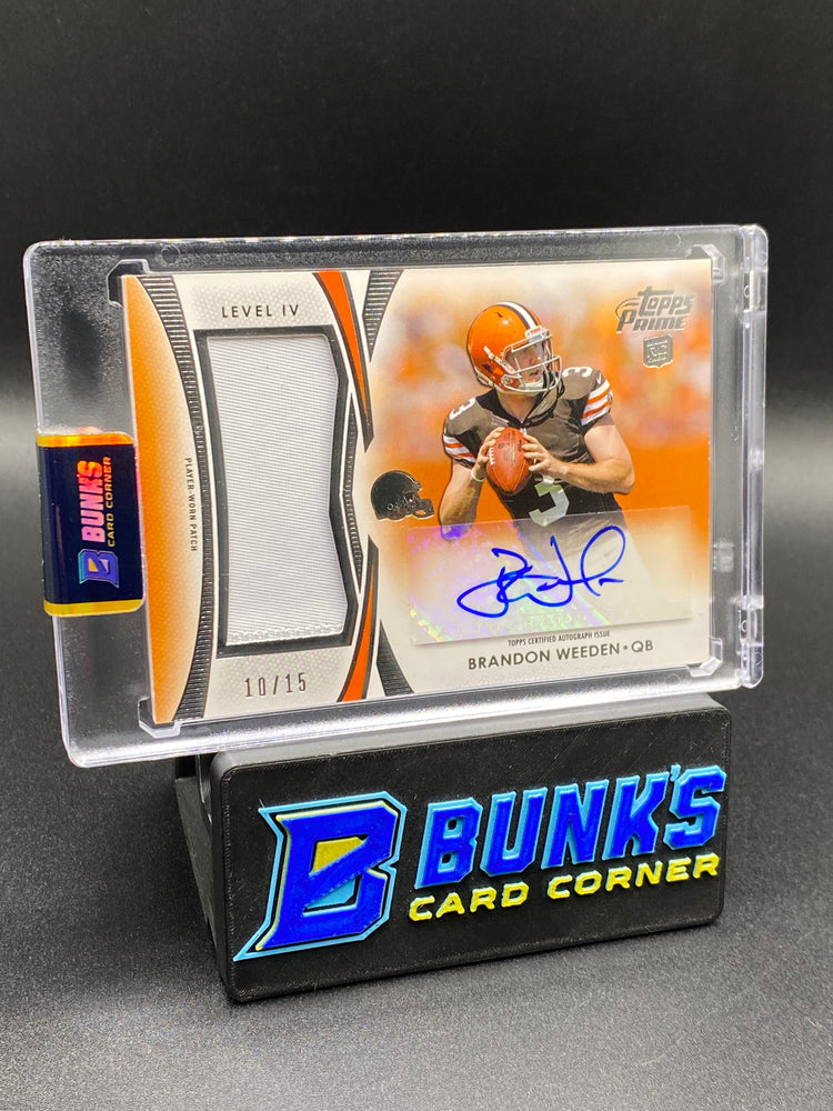 2012 Brandon Weeden Topps Prime Patches Auto Rc 10/15