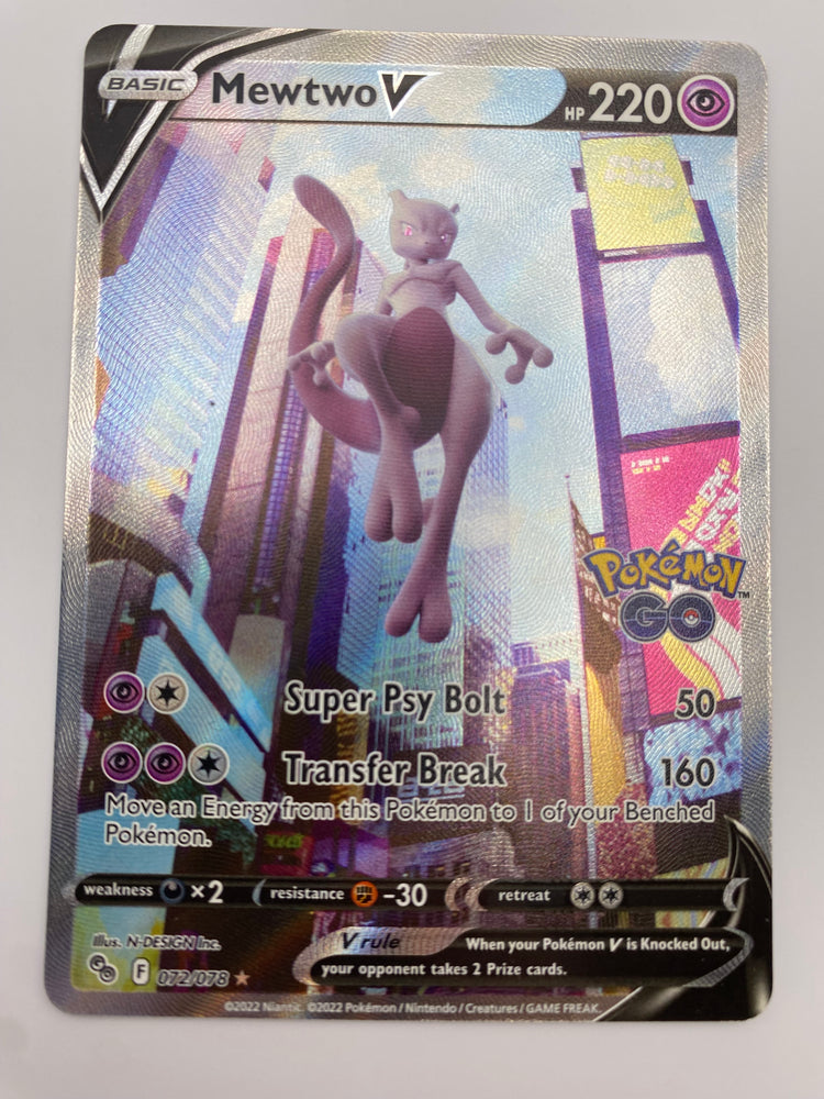 Mewtwo V Alt Art Pokemon Go NM