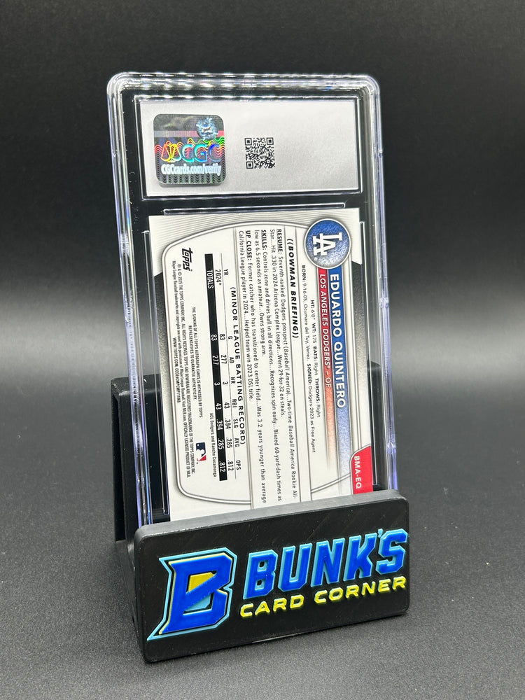 2025 Eduardo Quintero Bowman Mega Box Autographs On-Card Auto CGC 10/10