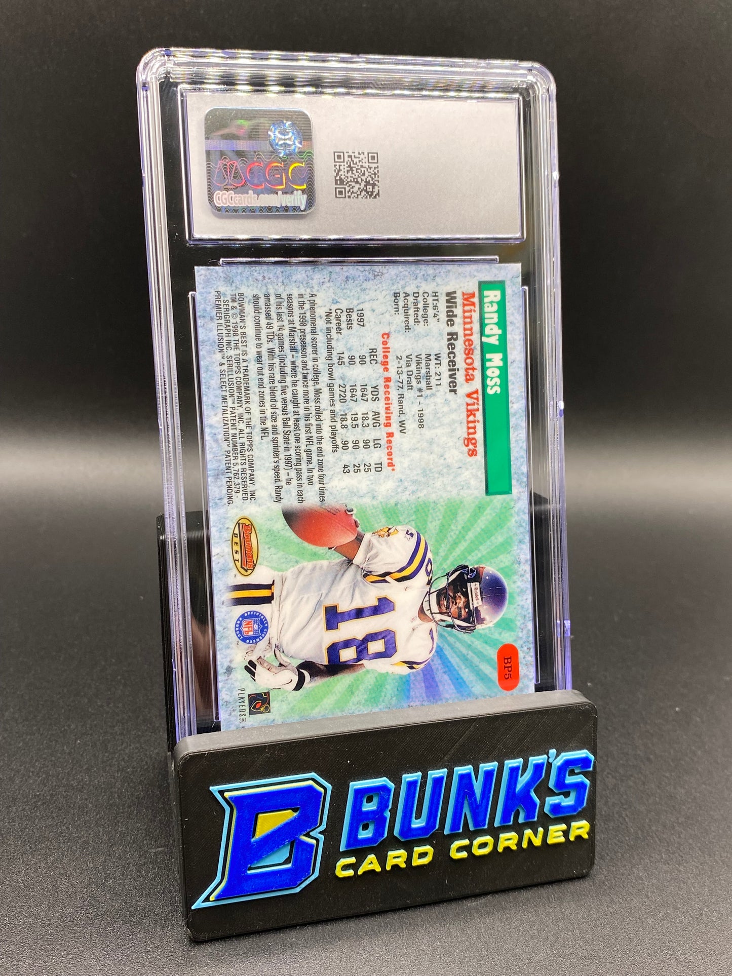 1998 Randy Moss Best Performers Rc CGC 10