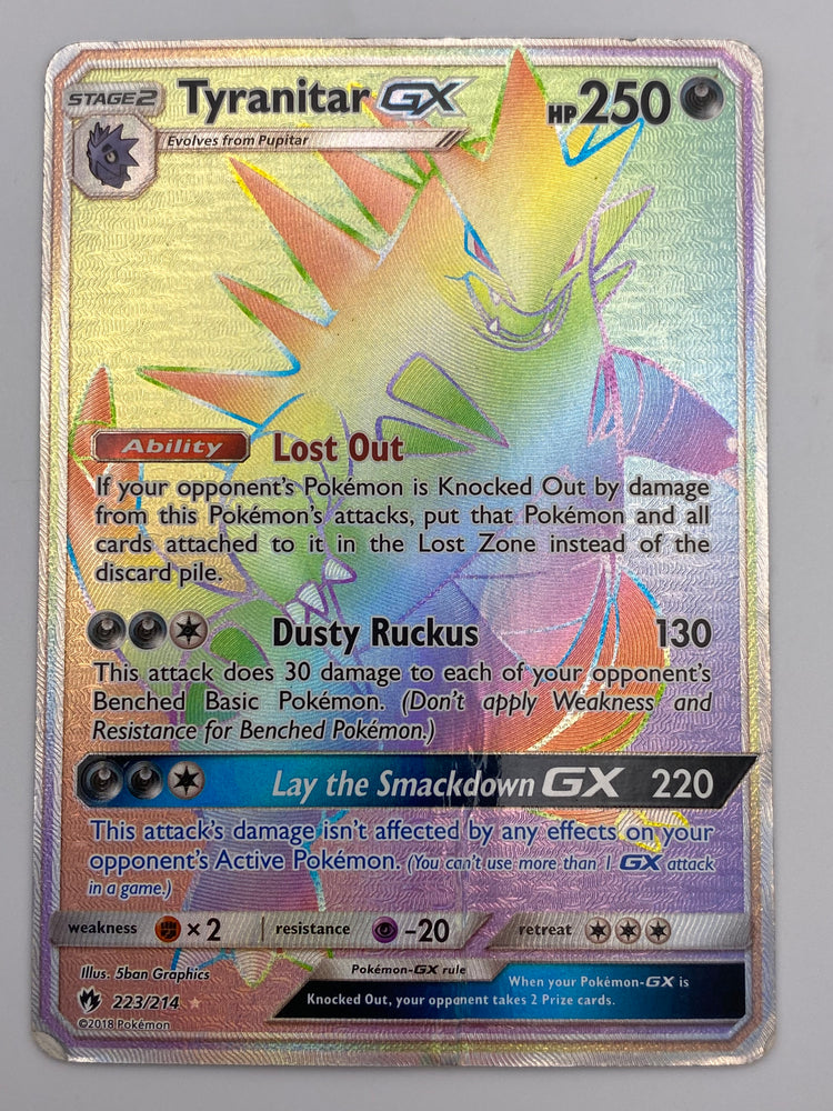 Tyranitar Gx Rainbow Rare Lost Thunder HP