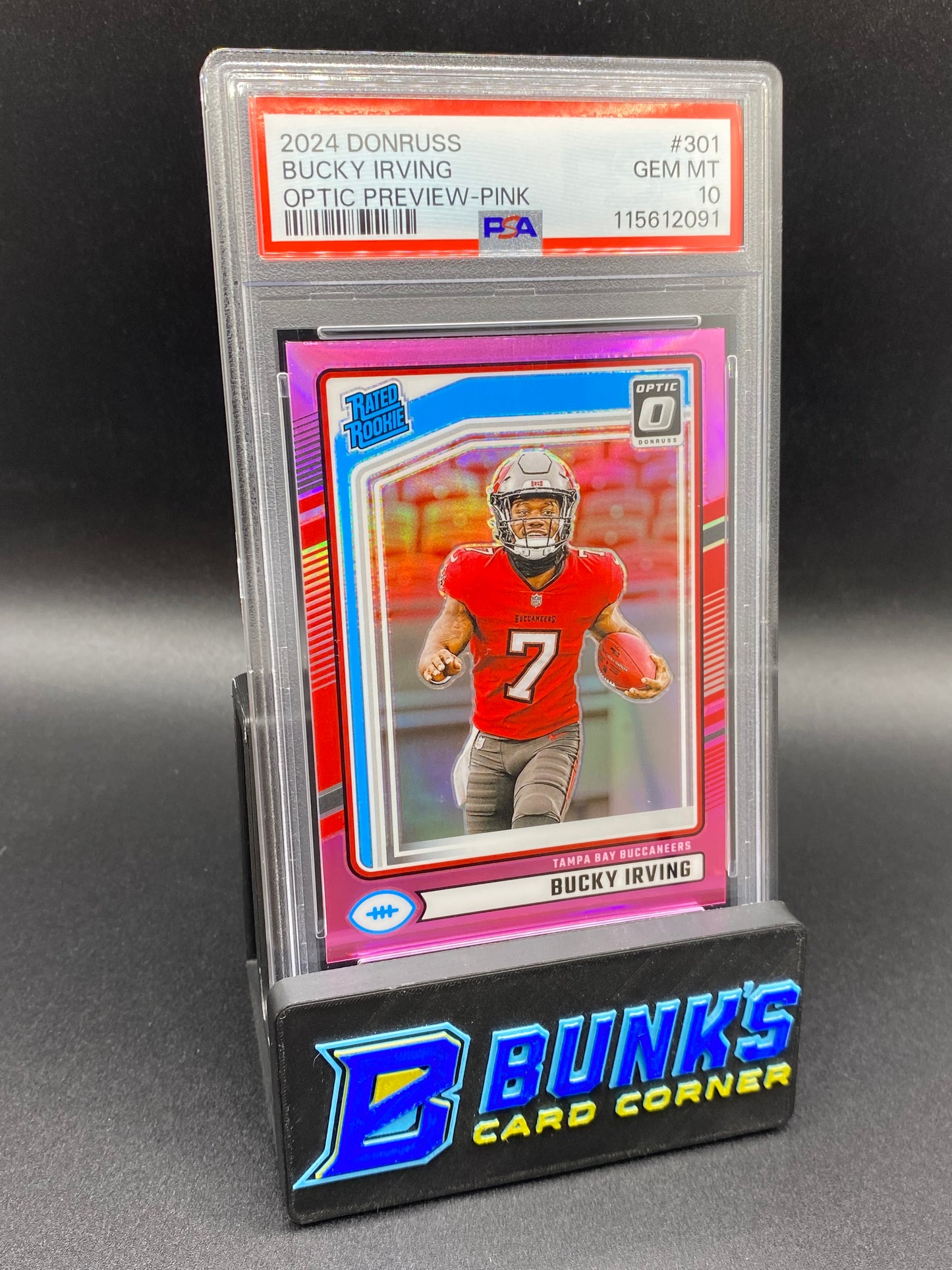 2024 Bucky Irving Optic Pink PSA 10