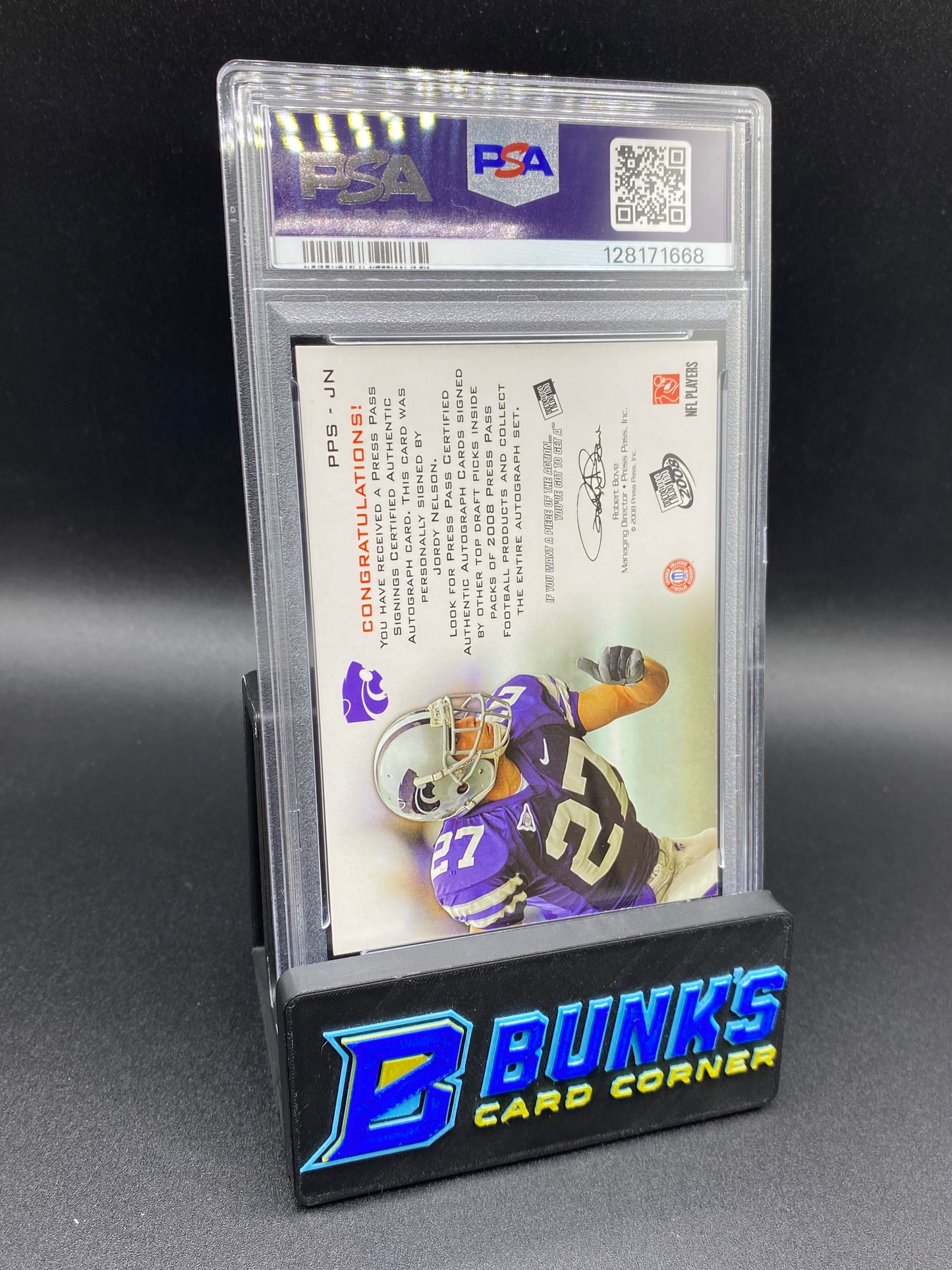 2008 Jordy Nelson Auto Bronze PSA 8