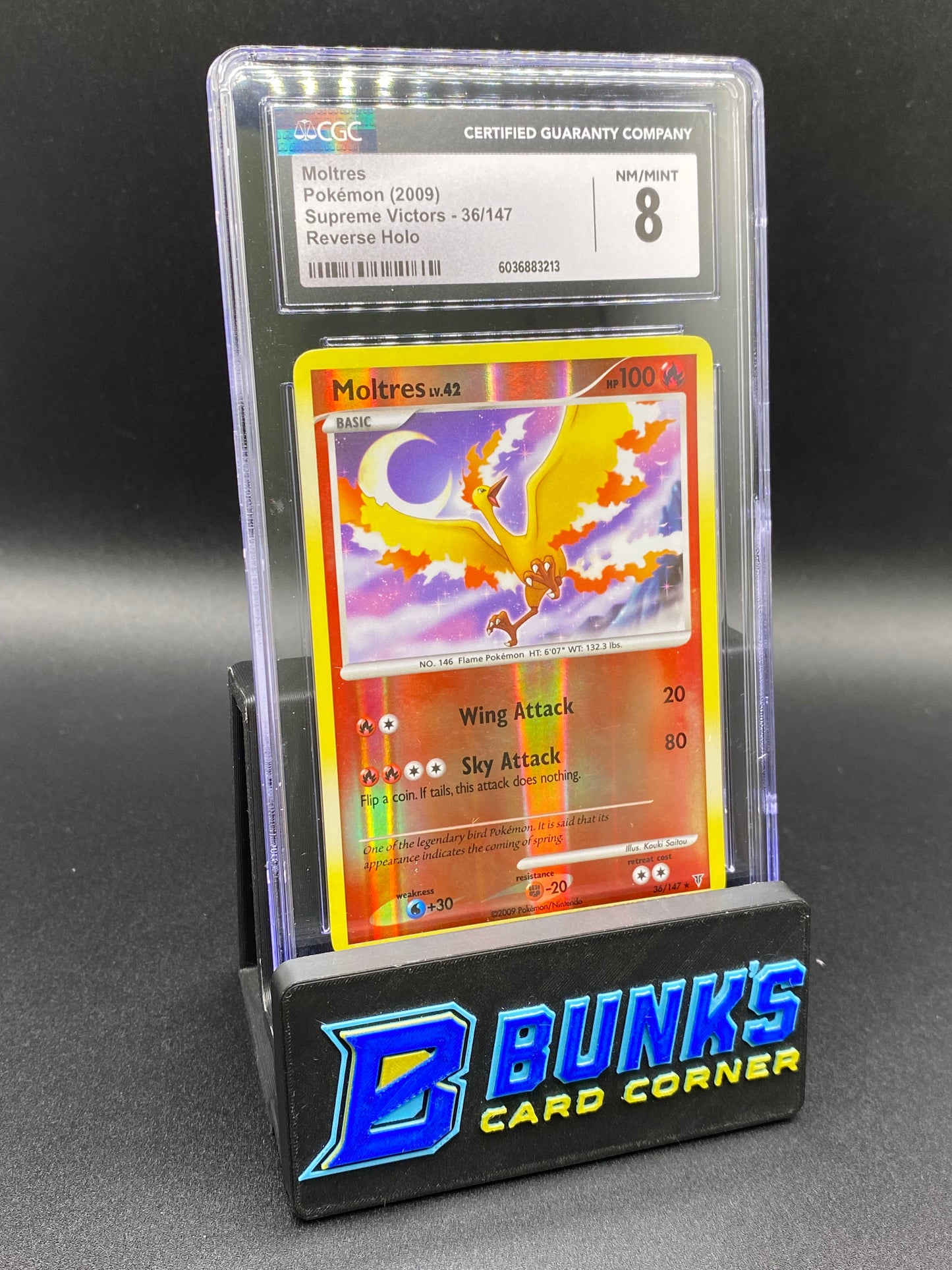 Moltres Reverse Holo Supreme Victors CGC 8