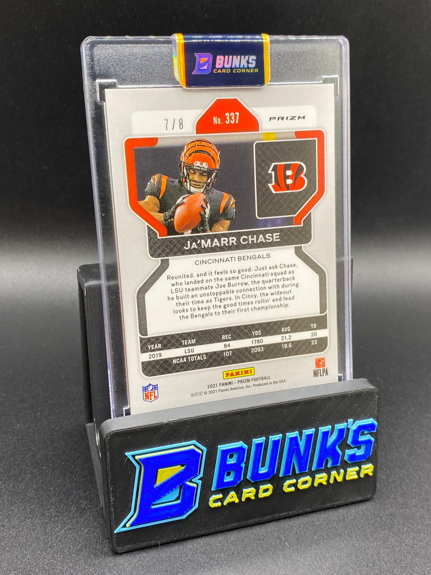 2021 Ja'Marr Chase 7/8 Rc Panini Prizm