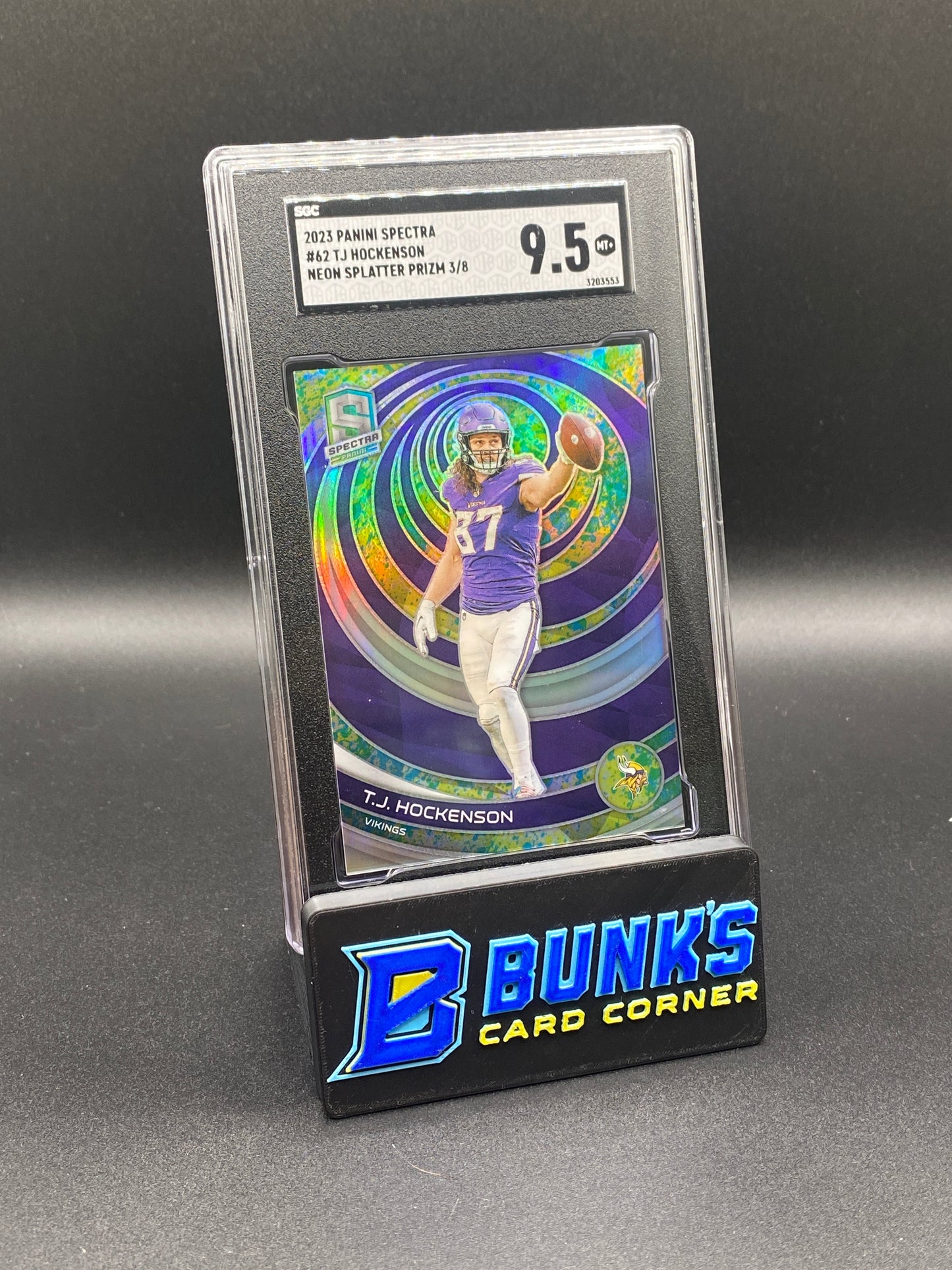 2023 TJ Hockenson Neon Splatter Prizm 3/8