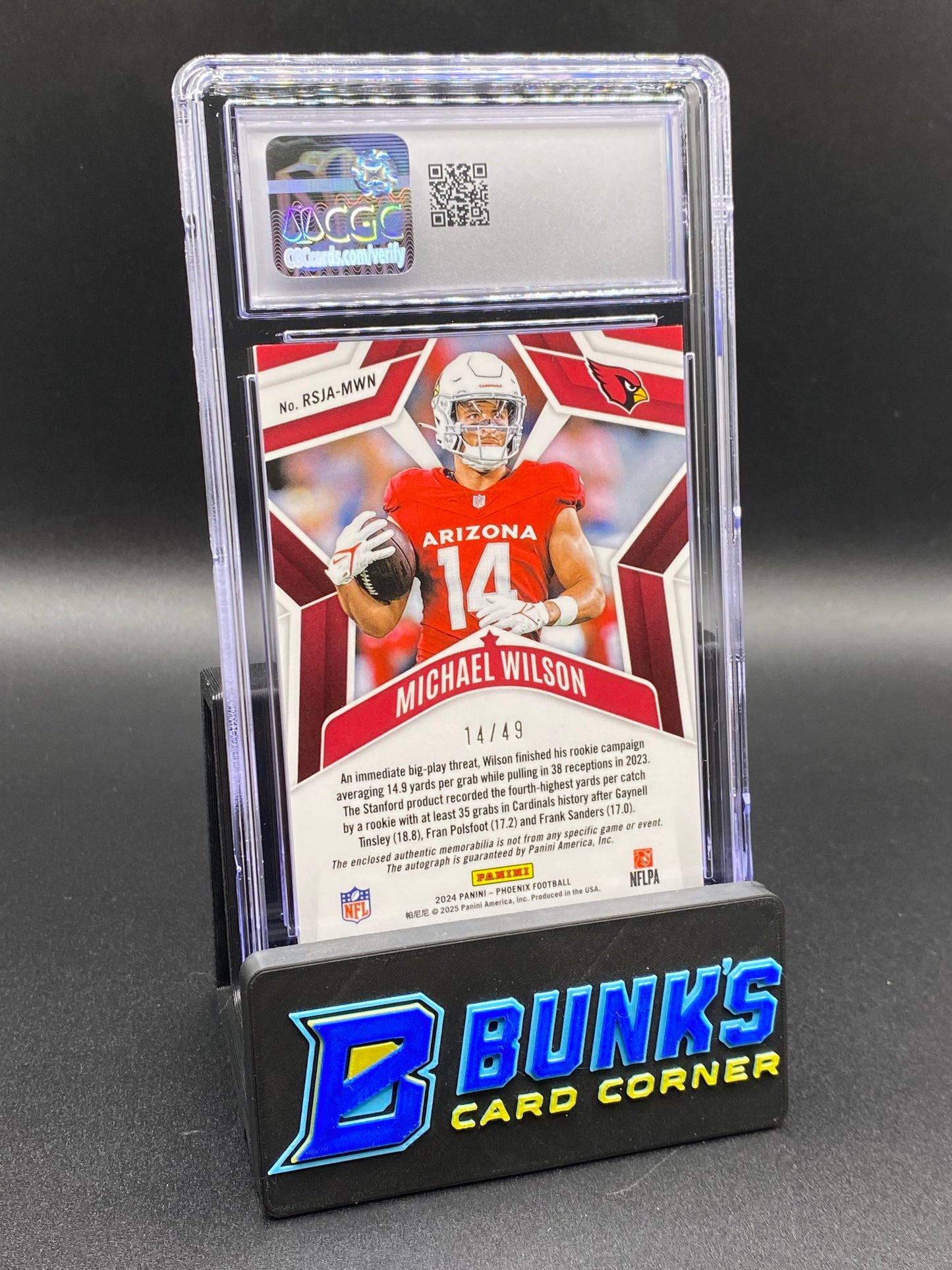 2024 Michael Wilson Rising Star Auto Jersey CGC Authentic Auto 10 14/49