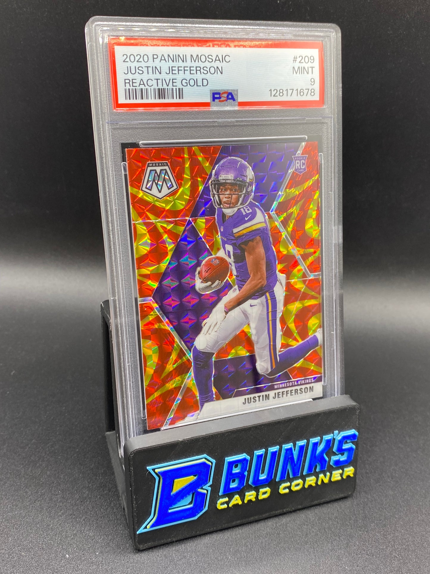 2020 Justin Jefferson Reactive Gold PSA 9 Rc