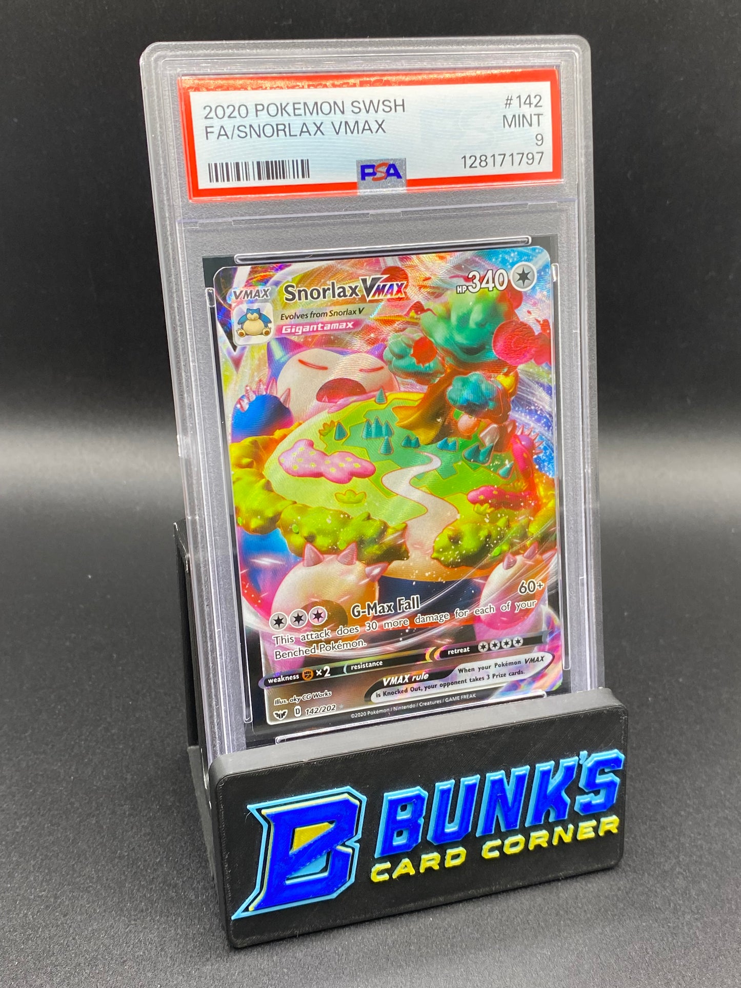 Snorlax Vmax Sword & Shield Base Set PSA 9