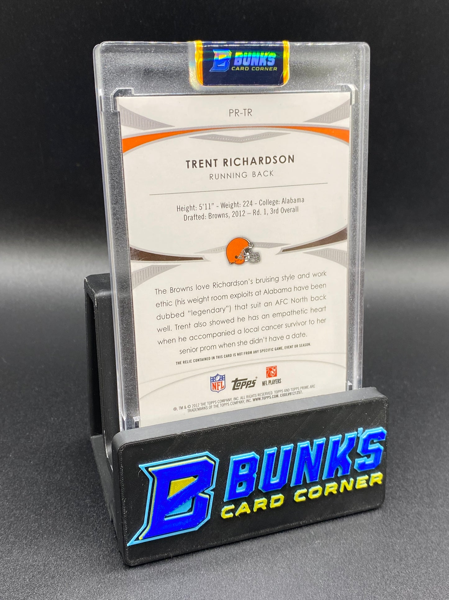 2012 Topps Prime Trent Richardson 16/25 Patch  Rc