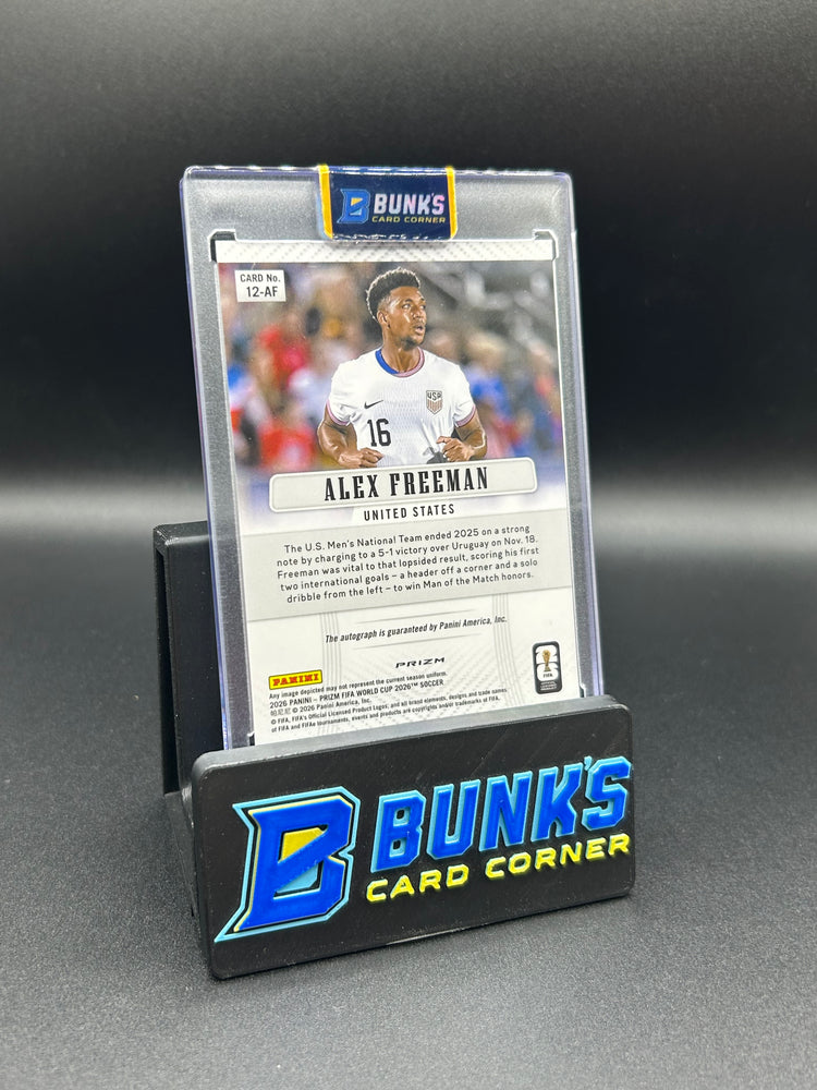 2026 Alex Freeman Panini Prizm FIFA World Cup Rc Auto