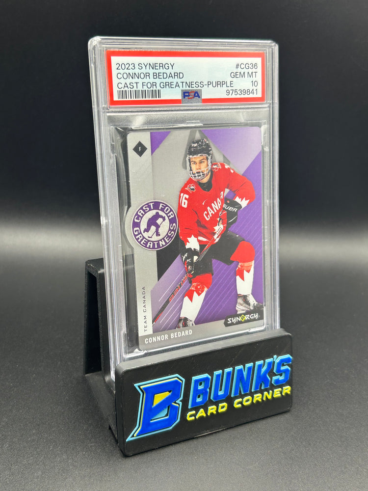 2023 Connor Dedard Synergy Cast for Greatness Purple PSA 10