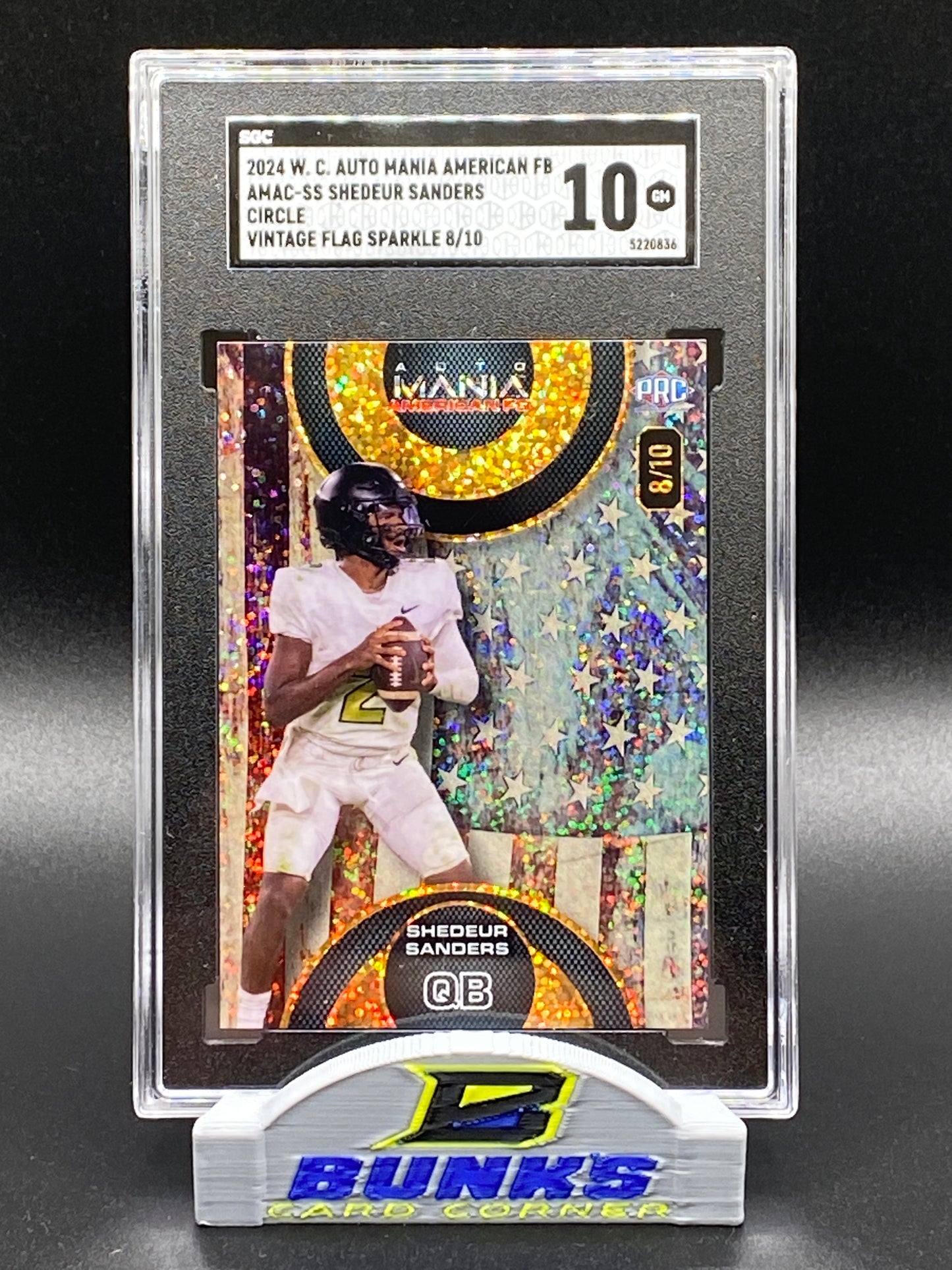 2024 Shedeur Sanders Vintage Flag Sparkle 8/10 (Box A3)