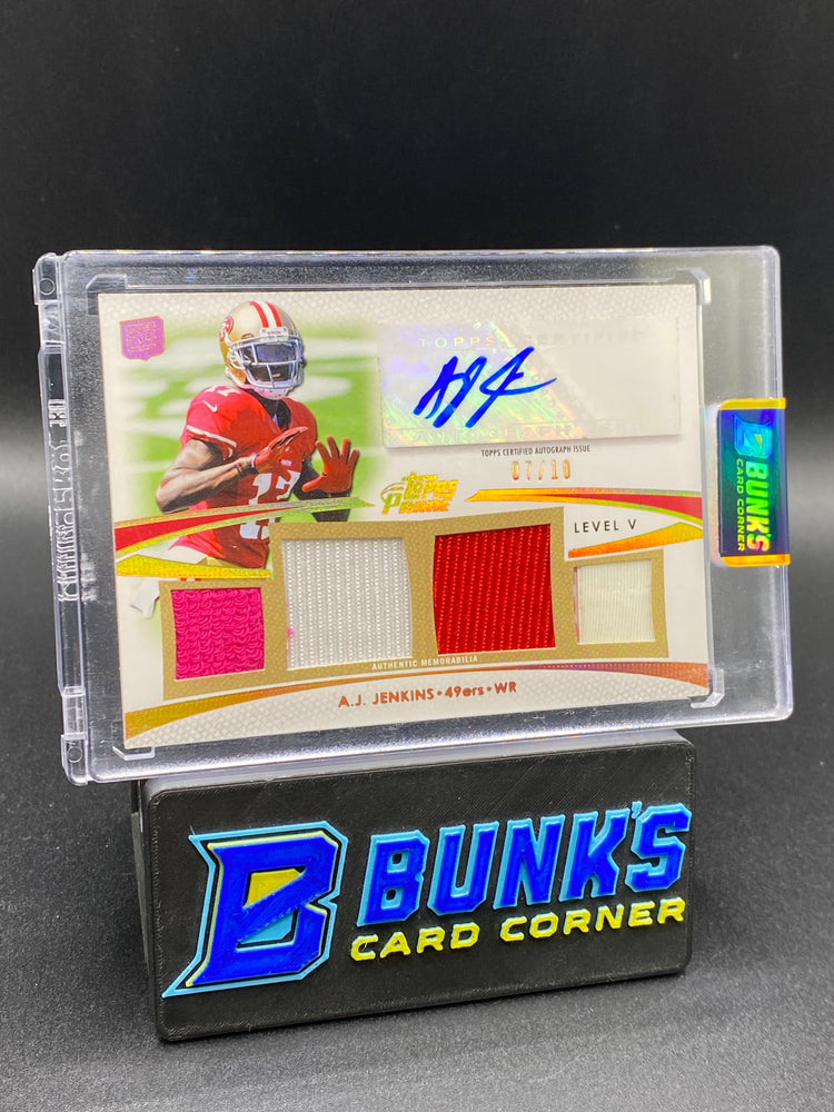 2012 AJ Jenkins Topps Prime Patches Auto 7/10