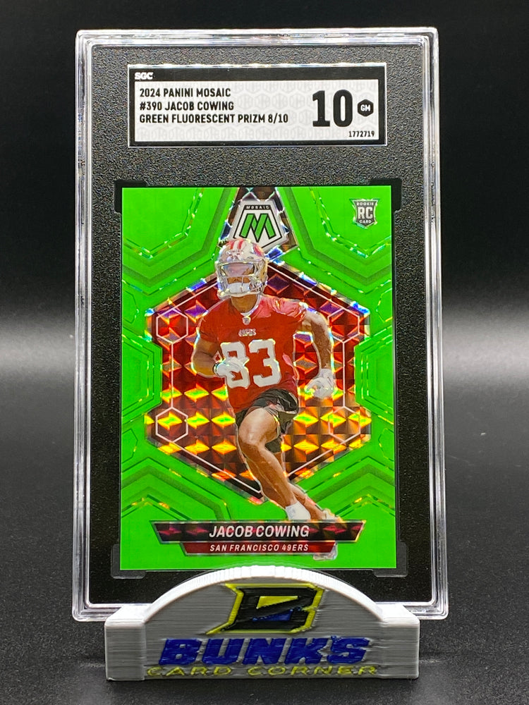 2024 Jacob Cowing Rookie Card Green Fluorescent Prizm 8/10