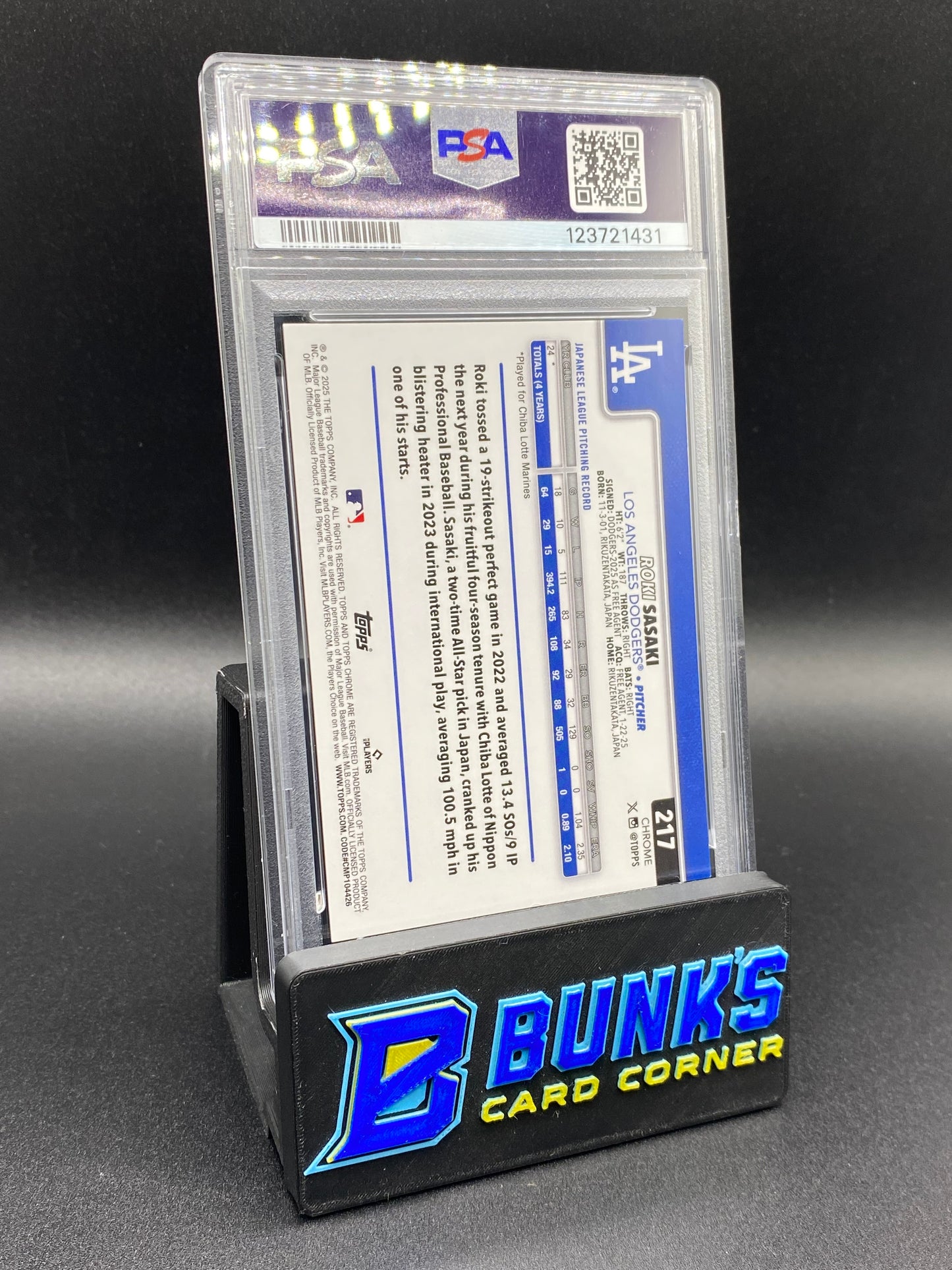 2025 Roki Sasaki Gold Wave 20/50 PSA 9 Rc