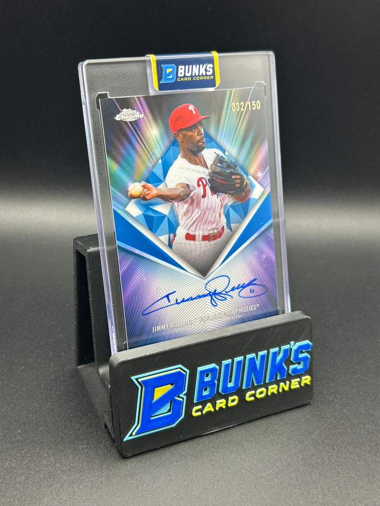 2026 Jimmy Rollins Topps Chrome 75th Diamond Auto Card On Card Auto 32/150