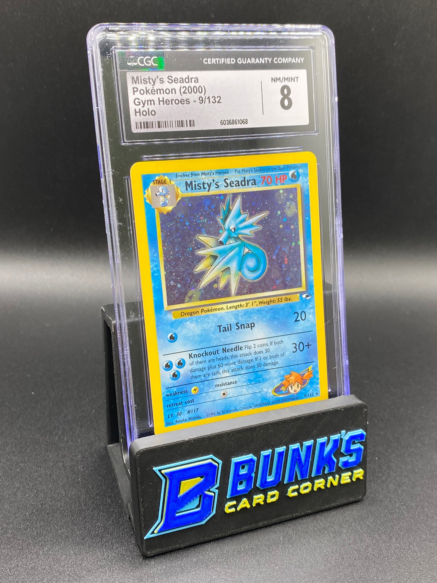 Misty's Seadra Holo Gym Heroes CGC 8