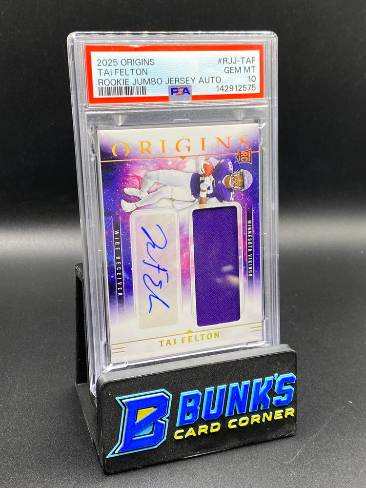2025 Tai Fel Ton Rookie Jumbo Jersey Auto Rc PSA 10
