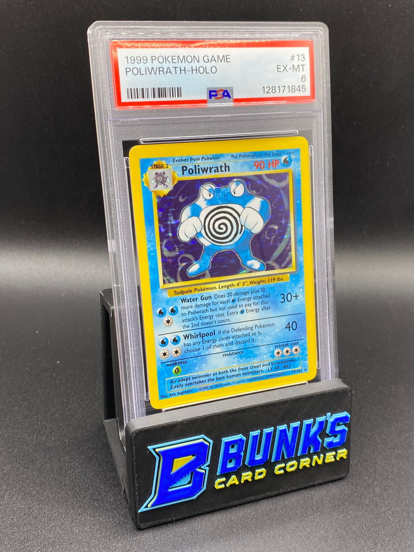 Poliwrath Base Set Holo PSA 6
