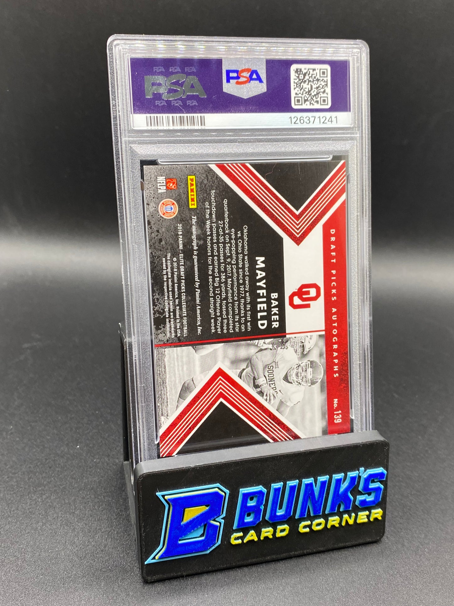 2018 Baker Mayfield Auto Aspirations Emerald PSA Auto 10 4/5