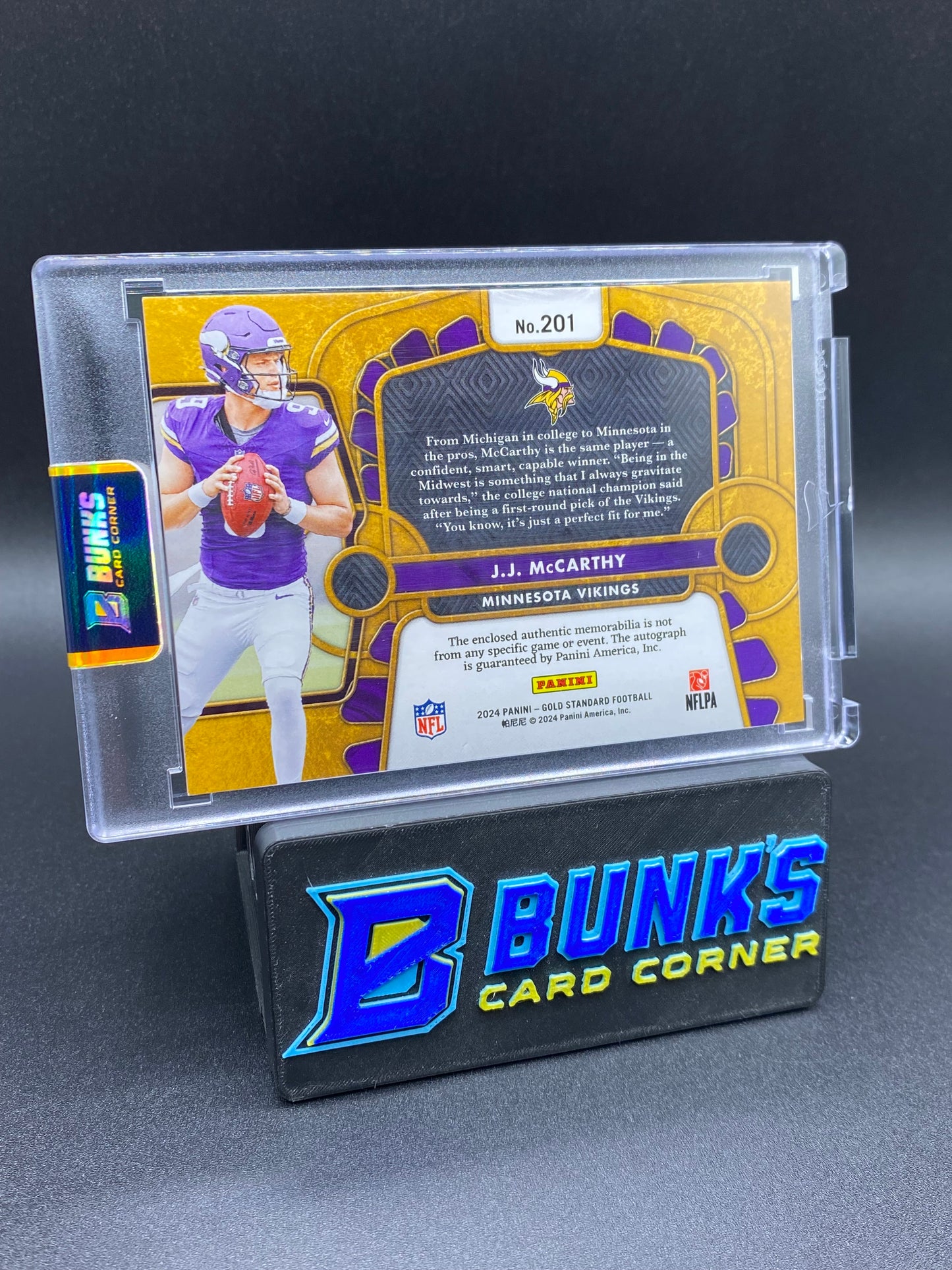 2024 JJ McCarthy 169/199 Gold Standard Patch Auto Rc