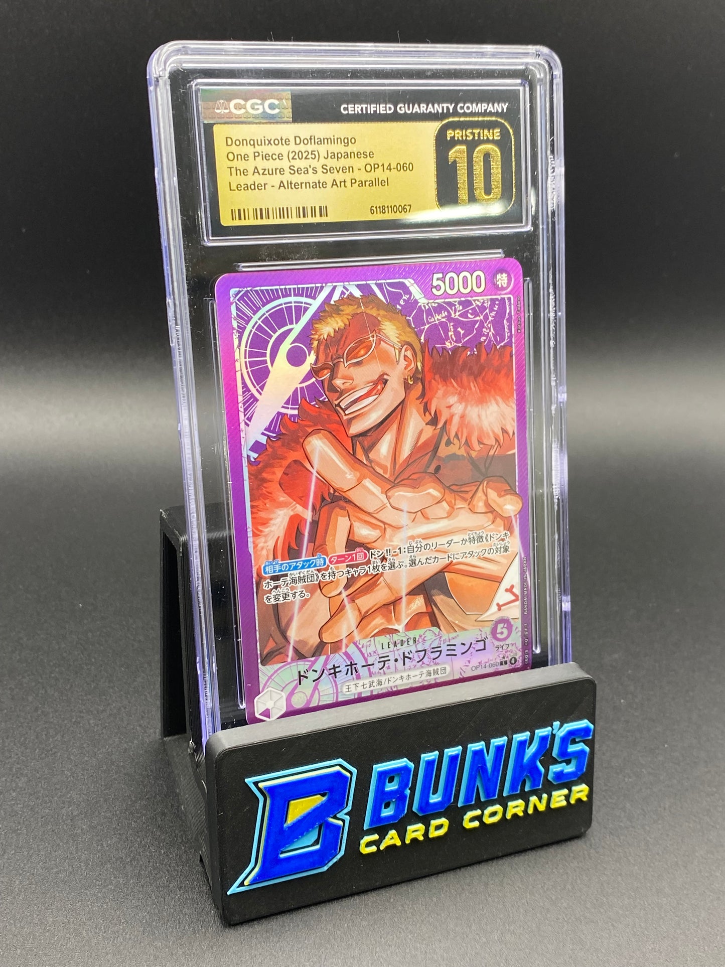 Donquixote Doflamingo Leader Alt Art Parallel OP14 CGC PRISTINE 10 Japanese