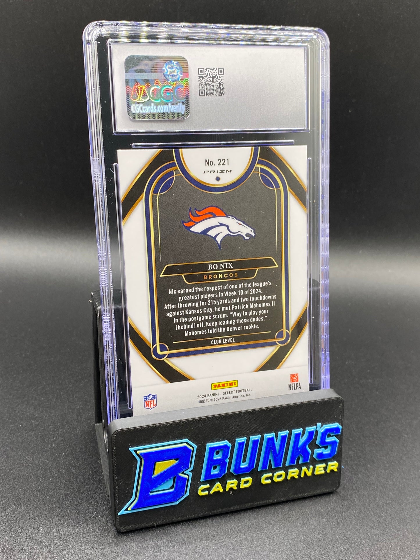 2024 Bo Nix Black & Red Shock CGC 10