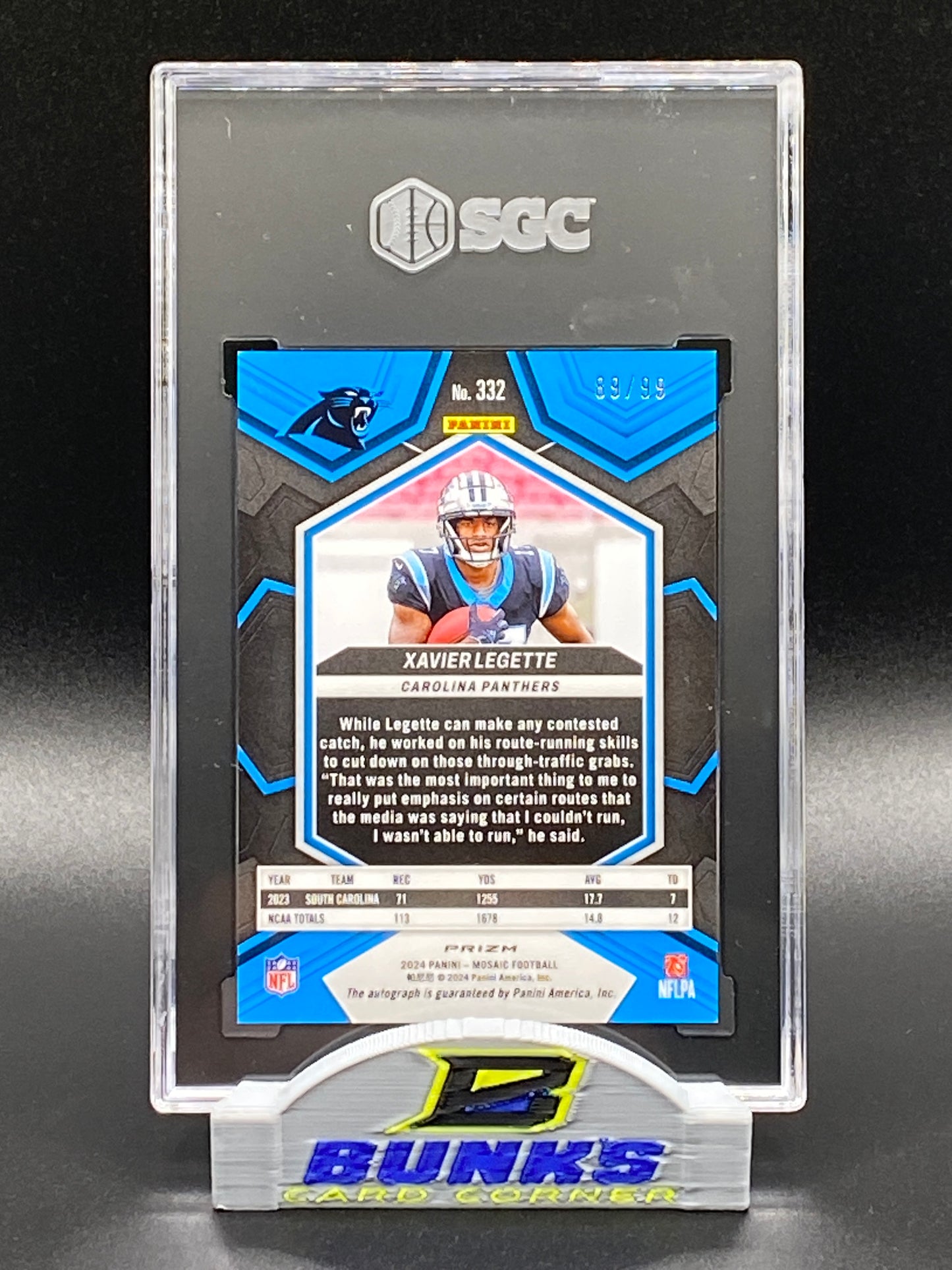 2024 Xavier Legette - AUTOGRAPHED Blue Prizm 89/99 (Box B3)