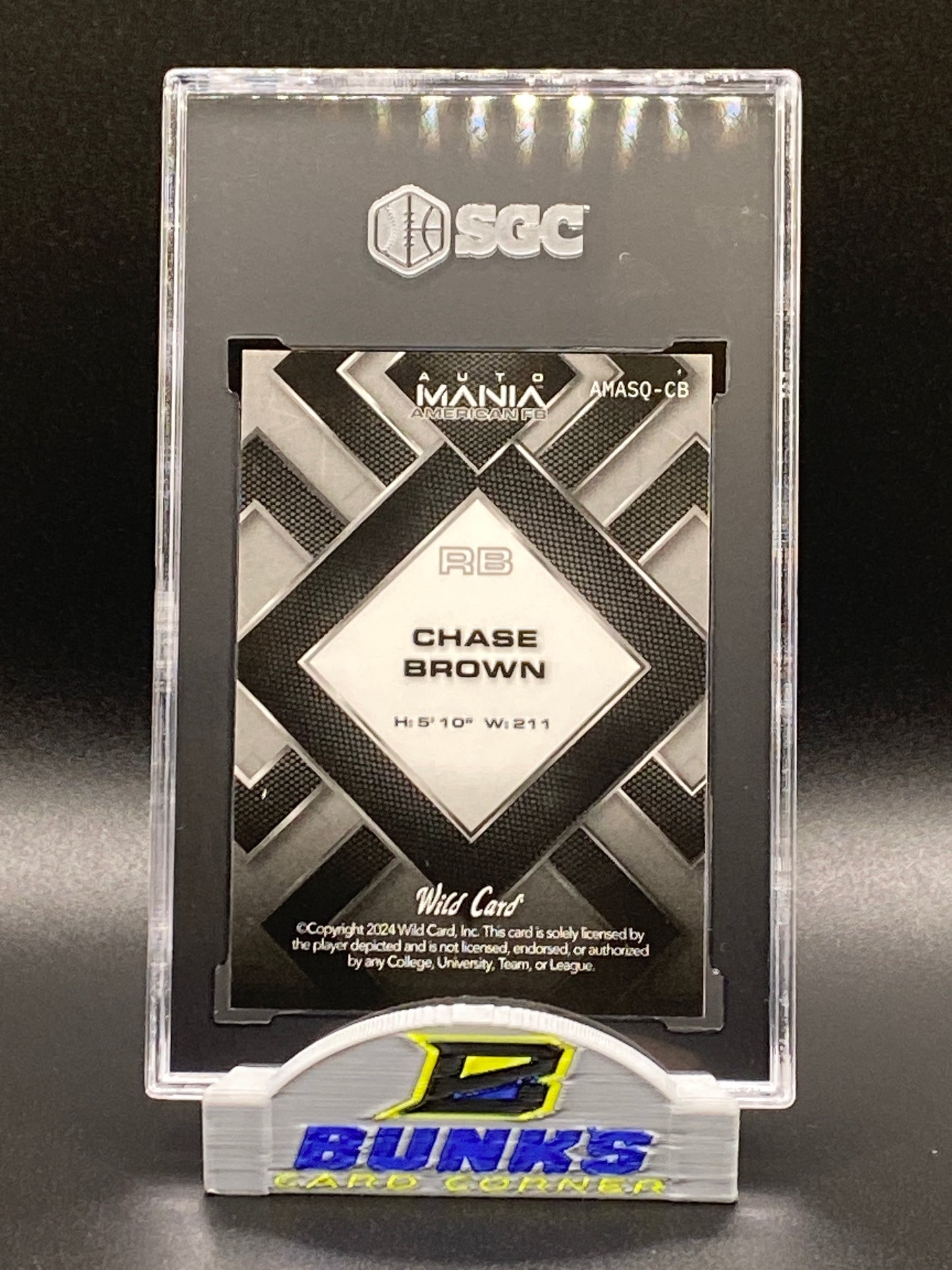Chase Brown Rookie Card - 2024 Wild Card Eagle Checkerboard (Box A3)